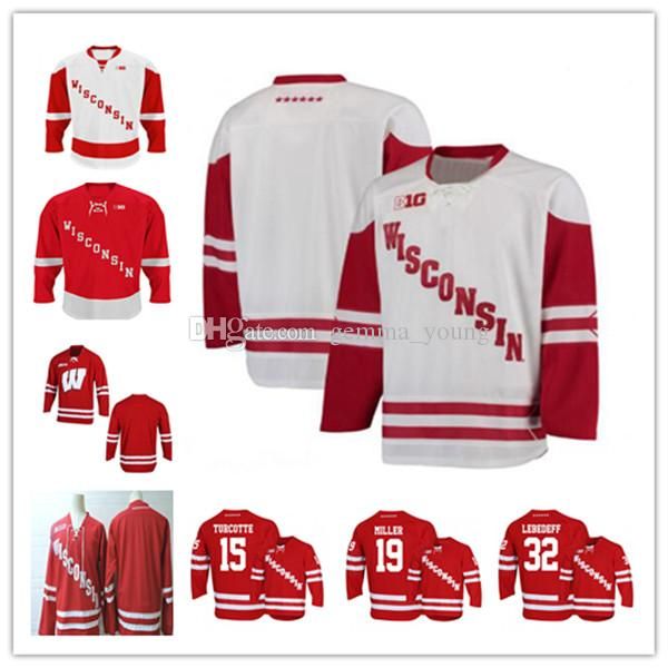 

Wisconsin Badgers College Hockey Jerseys Custom Dylan Holloway Cole Caufield Brock Ty Pelton-Byce Ty Emberson Brian Elliott Ryan McDonagh Co, Man white