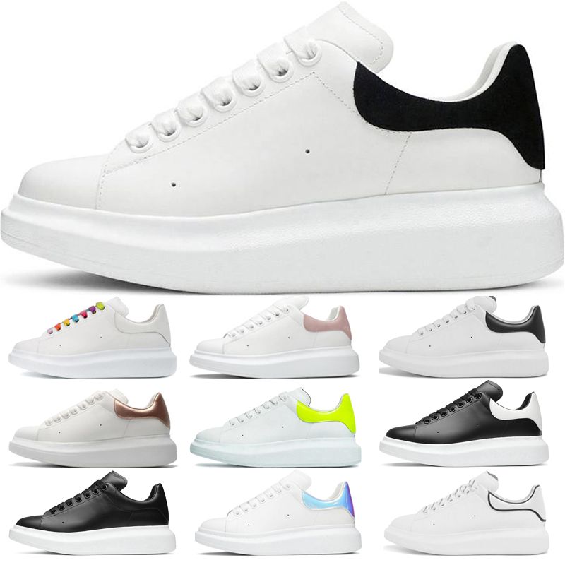 

NEW McQueens Designer Shoes Casual Shoes Espadrilles Trainers Women Flats Platform Sneakers Designer Oversized White Black Leather Luxury KT, #1 multi color 36-39
