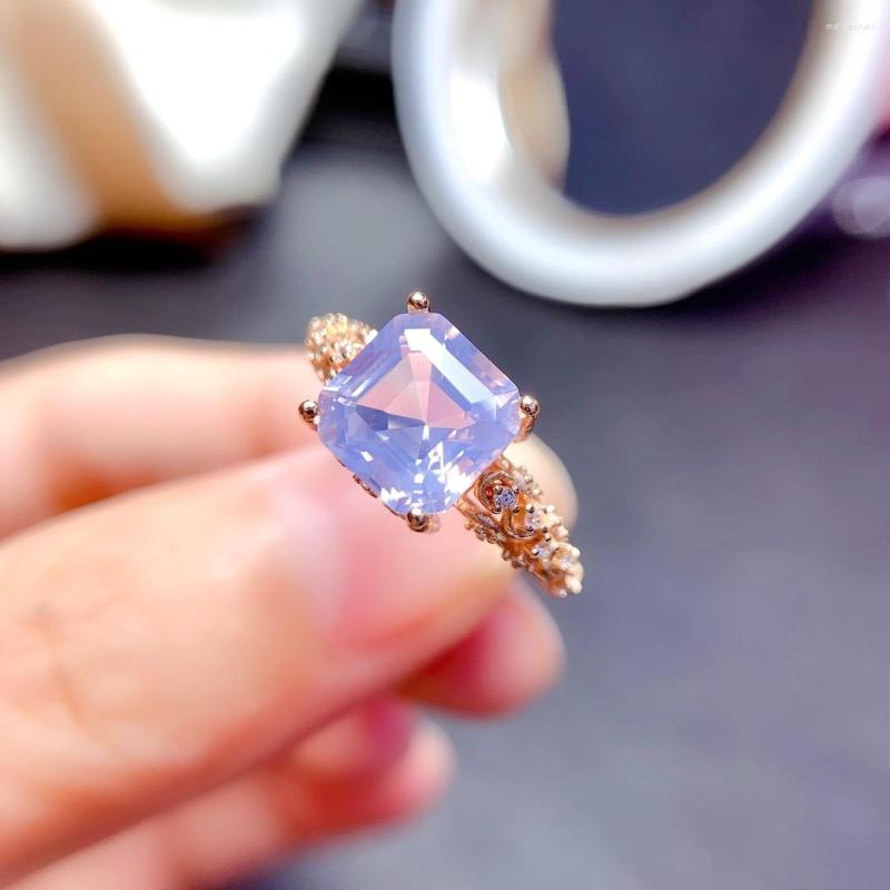 

Cluster Rings February Birthstone Lavender Amethyst Ring Sterling Silver Women Engagement Wedding Fine Jewelry For Gift