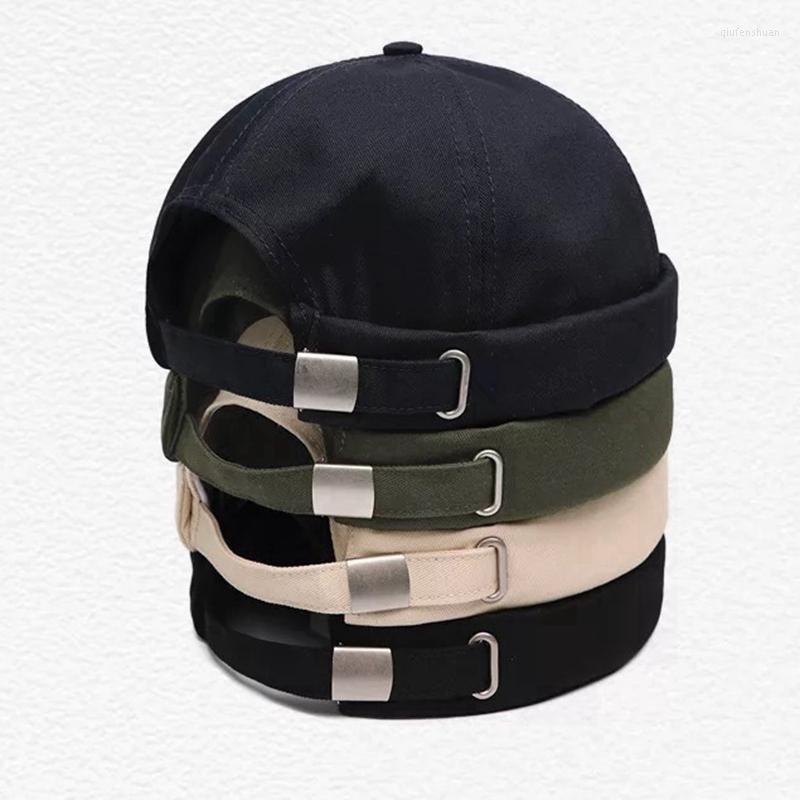 

Berets Solid Color Adjustable Brimless Fashion Men Beanie No Visor Spring Autumn Unisex Outdoor Beret Melon Cap, 04