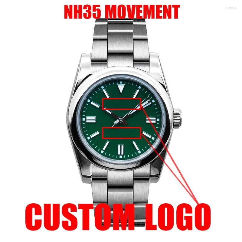 

Wristwatches 36mm/39mm Nh35 Movement Men'S Automatic Watch Waterproof Oyster Perpetual Explorer Stainless Steel Luminous Custom Logo Top, Red watch