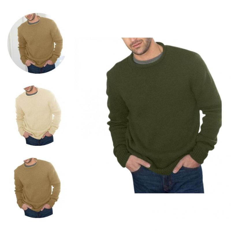 

Men's Sweaters Ribbed Stylish Men Casual Loose Warm Sweater Soft Texture Elastic For Autumn WinterMen's, Khaki