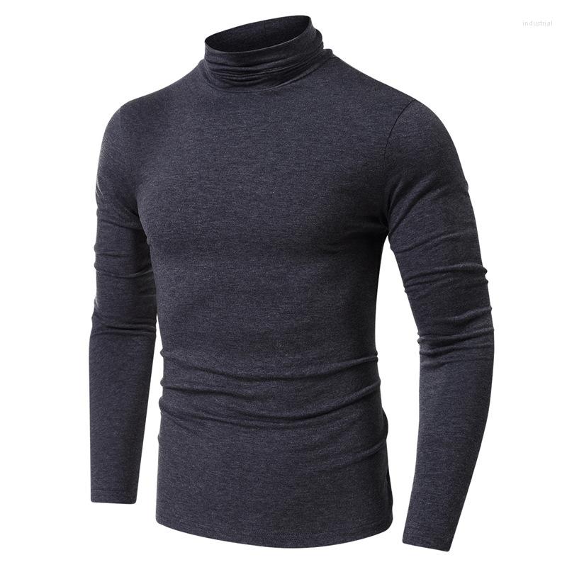 

Men' T Shirts Men' Turtleneck Solid Bottoming Shirt Spring Autumn Winter Fit Casaul Men T-Shirts, Black