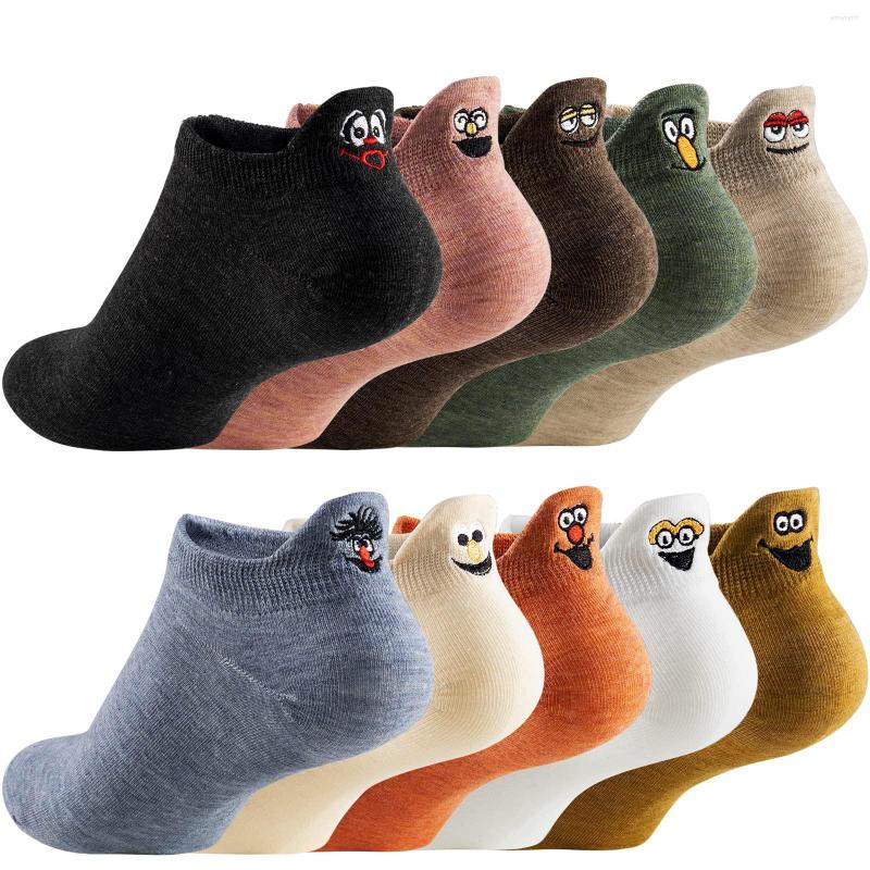 

Women Socks 10 Pairs Spring Summer Trendy Sock Embroidered Cartoon Floor Stocking Elastic Non-Slip Comfortable Gifts Holiday Costume