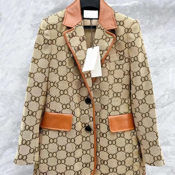 

womens suits designer clothes blazers with full letters spring new released tops A56188, Khaki