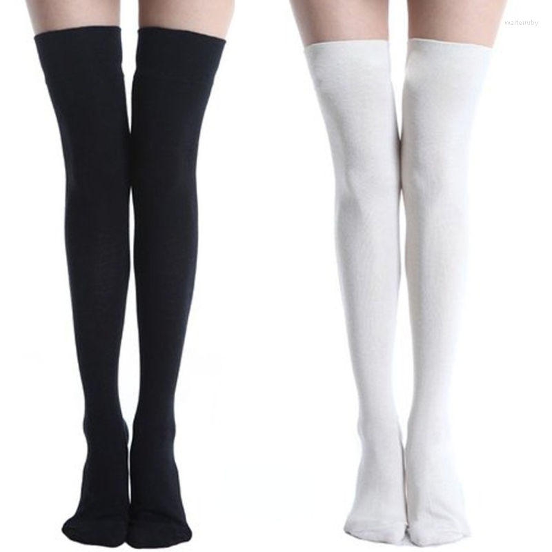 

Women Socks Sexy Thigh High Over The Knee Stockings Black White Long Japanese Lolita Ladies Girls 2023, Blue
