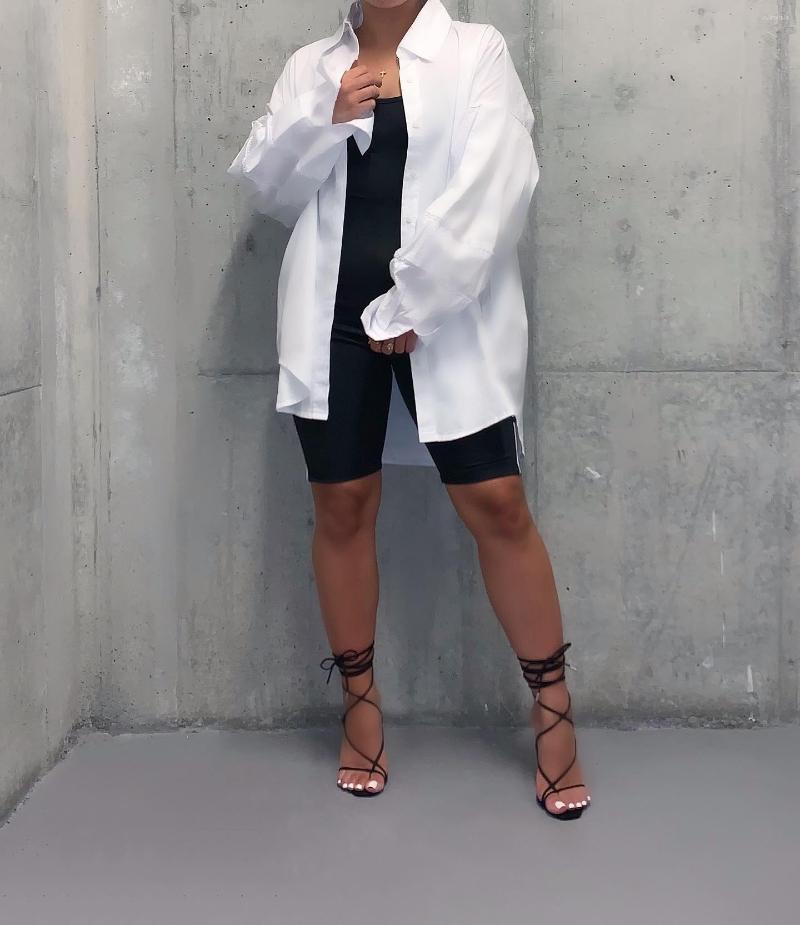 

Women' Blouses 2023 Top Quality White Young High Casual Designer Full Sleeve Chiffon Office Lady Women Long Asymmetrical Shirt