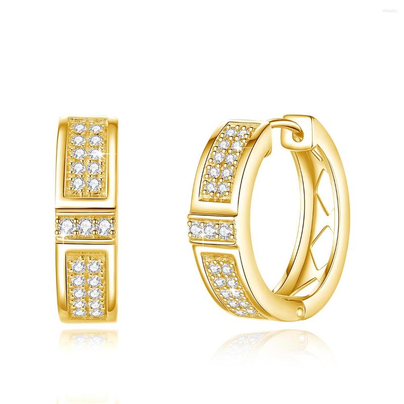 

Hoop Earrings D Color VVS1 EX Moissanite 925 Sterling Silver Brilliant 1.4mm Round Lab Diamond Platinum Plated