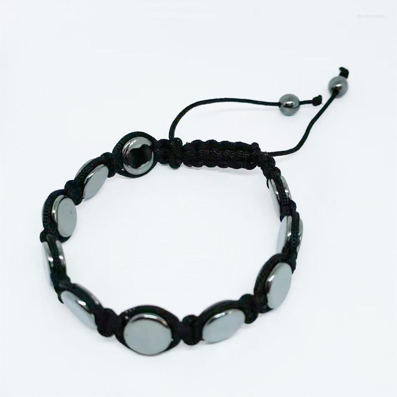 

Strand Black Gallstone Bracelet Fashion Unisex Braided DIY Adjustable Magnet Ornament Charms Jewelry Wholesale