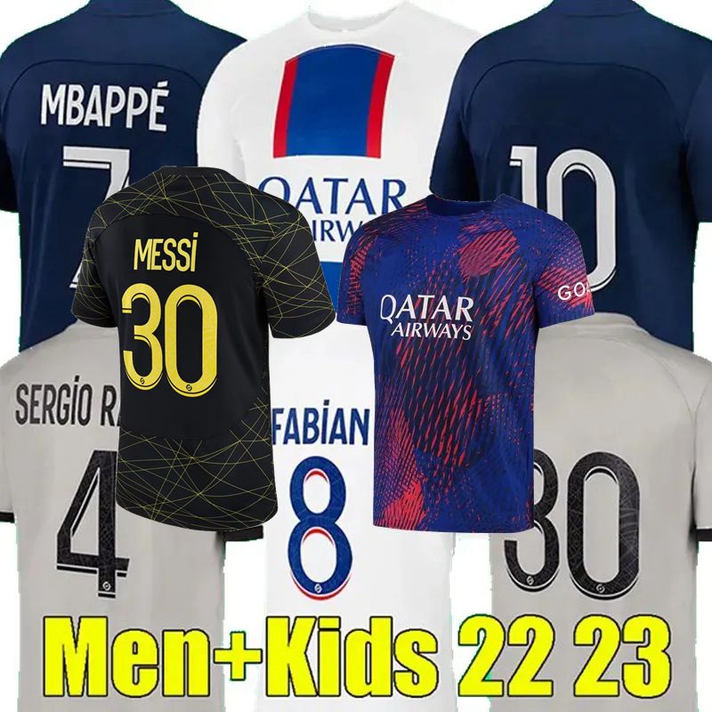 

2022 2023 SERGIO RAMOS MESSIs soccer jerseys FABIAN R.SANCHES C.SOLER VITINHA VERRATTI HAKIMI MBAPPE KIMPEMBE MARQUINHOS football shirt Men kids Maillots PSgS 4XL, 4th