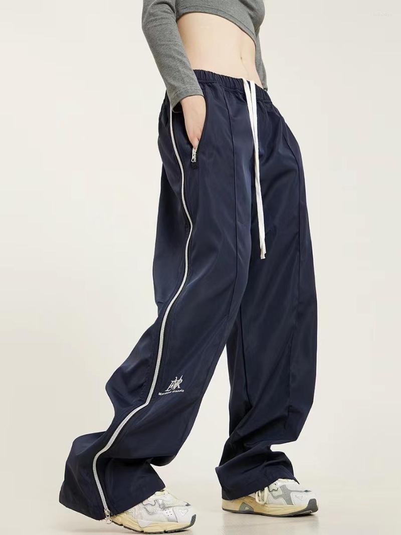 

Women' Pants Spring Hip Hop Sweatpants Women' Retro American Fashion Loose Straight Casual Mopping Hanging Zipper Tide 2023