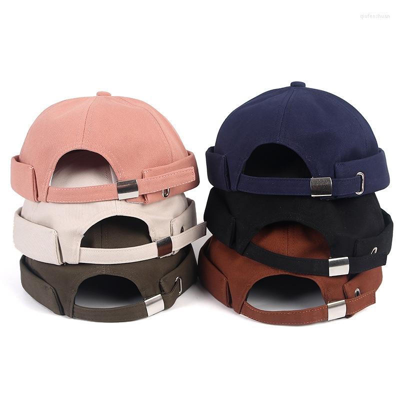 

Berets Solid Color Adjustable Hip Hop Unisex Fashion Melon Cap Dome Spring Autumn No Visor Brimless Skull Beanie, 02