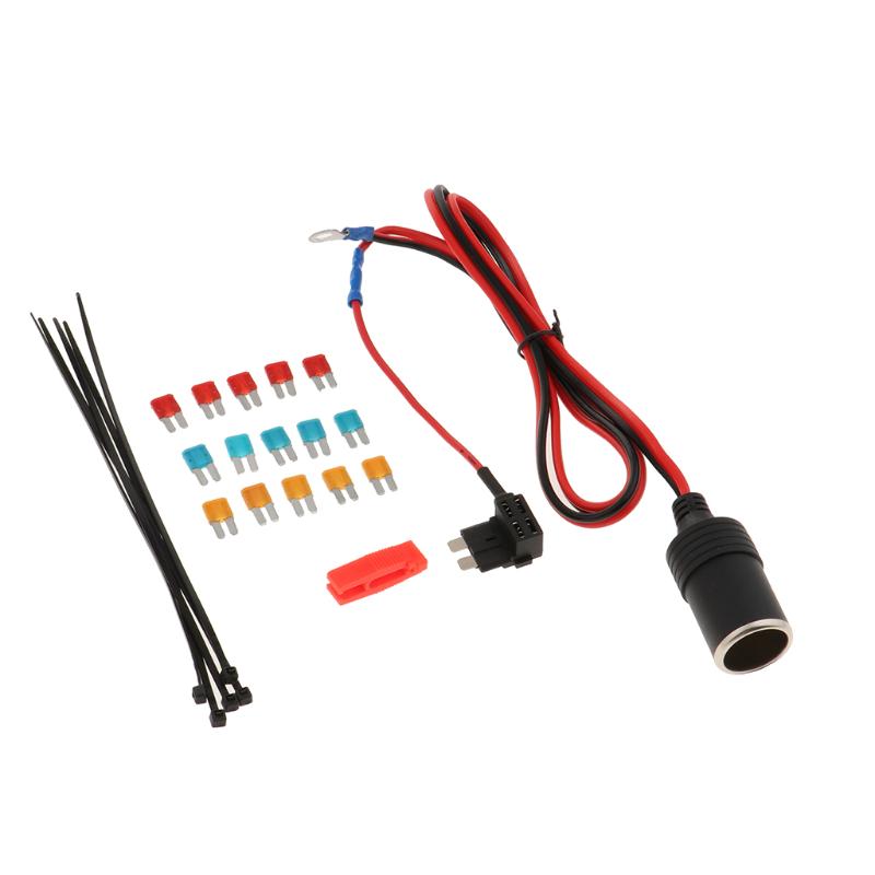 

Car Organizer 1M Lighter Female Socket Cable Wire Lead Fuse Tap Holder Small