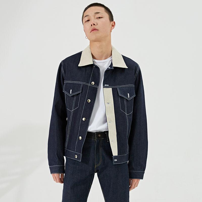 

Men's Jackets Spring 2023 Denim Jacket Stylish Spliced Coat Man. -2XL, Blue