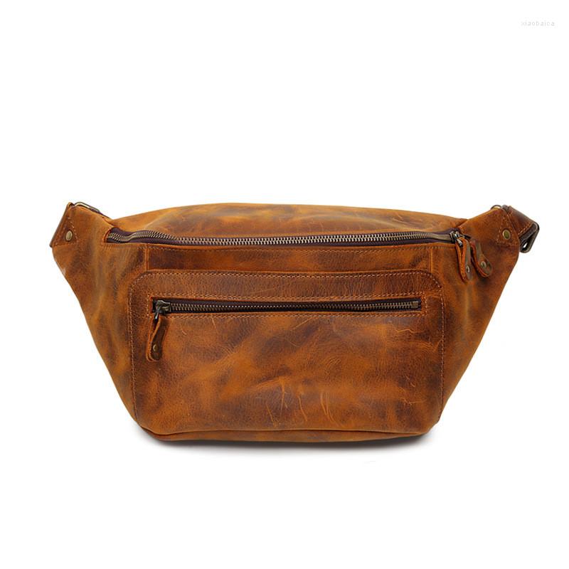 

Waist Bags Genuine Leather Casual Belt Bag Leisure Fanny Packs High Quality, 298-1