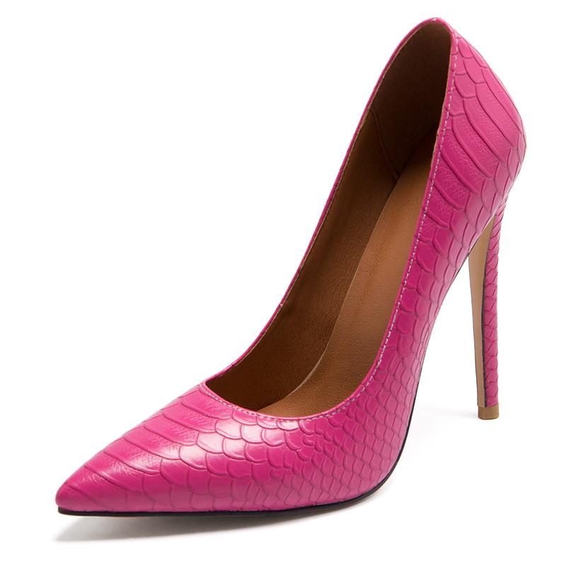 

Dress Shoes Female High Heel Snake Leather Fashion Office Stiletto Heels Comfortable, Black
