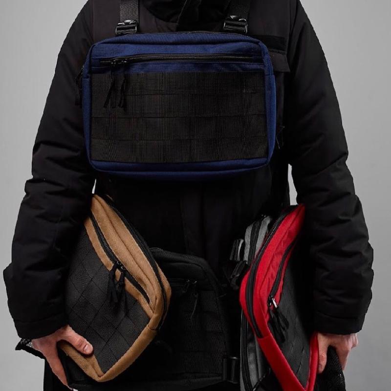 

Waist Bags Street Fashion Brand Tactical Chest Bag Functional Industrial Vest Shoulder, White