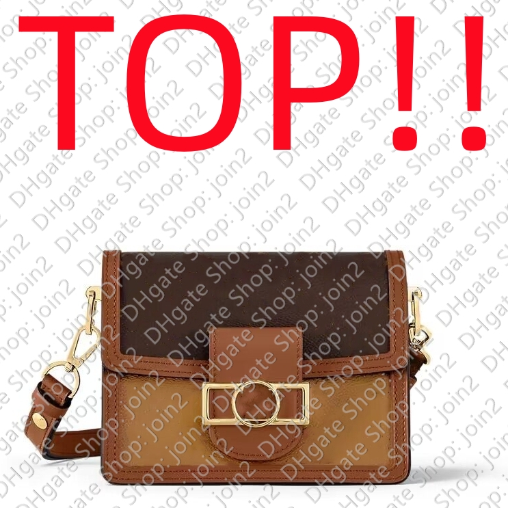 

TOP. M45959 MINI DAUPHINE Shoulder Bags Designer Handbag Purse Bag Tote Wallet Evening Hobo, Brown with flowers