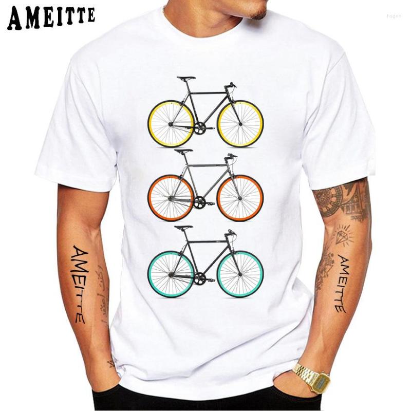 

Men' T Shirts Vintage Summer Fashion Men Short Sleeve I Love Fixed Gear Bike DesignT-Shirt Funny Bicycles Design Boy Casual Tops White Tees, Z13684