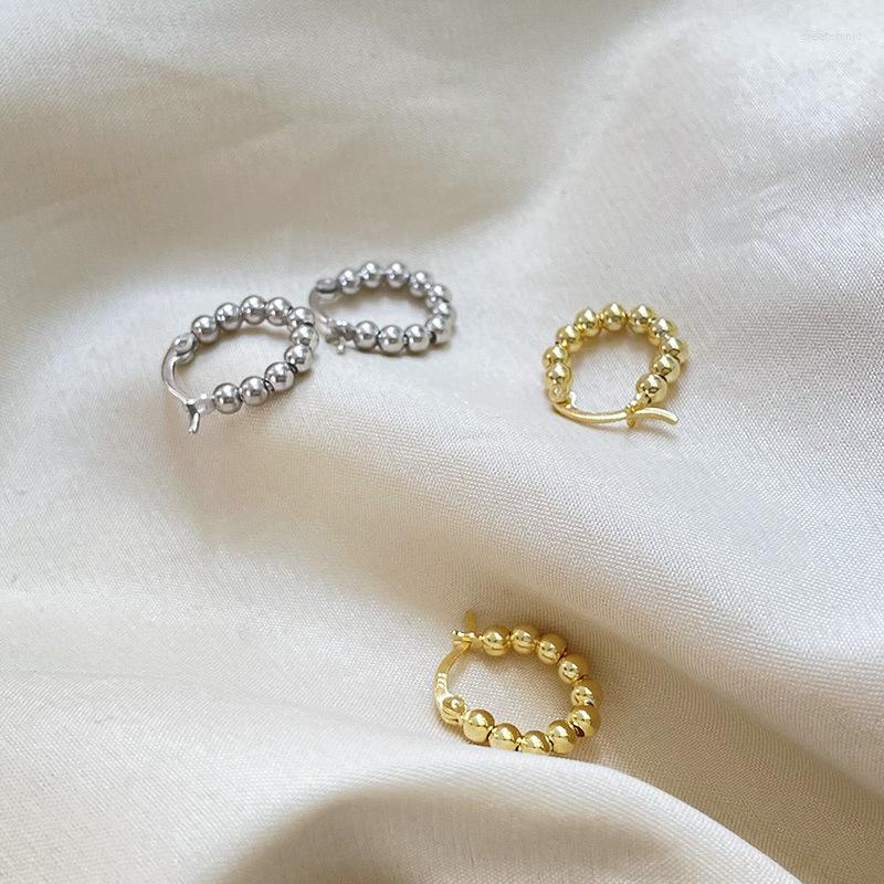 

Stud Earrings Korea S925 Sterling Silver Round Bead For Women No Need To Pick Up When Sleeping