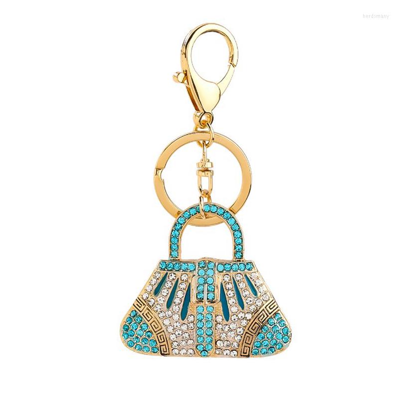 

Keychains JINGLANG Alloy Drip Oil Glitter Rhinestone Fashion Bag Key Chain Car Keyring Girl Pendant Accessories