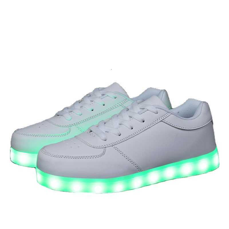 

Low Top Adult Light Shoes Korean Usb Charging Led Light-emitting Shoes, White