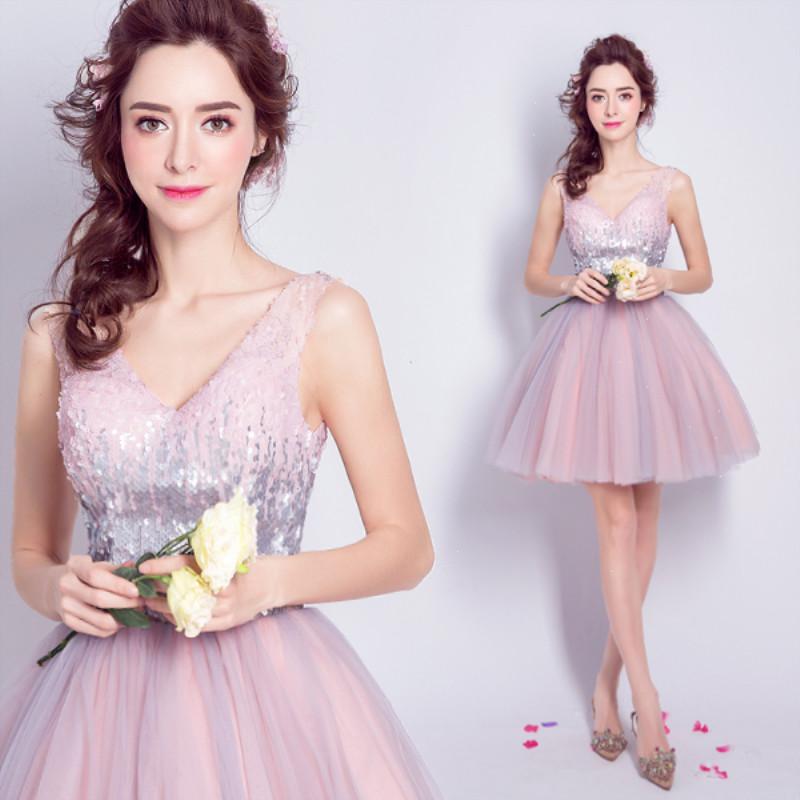 

Party Dresses Arrival Vestido Blink Pink Short Evening Abendkleider 2023 Formal Dress Elegant Abiye Gece Elbisesi Ever Pretty, Picture color