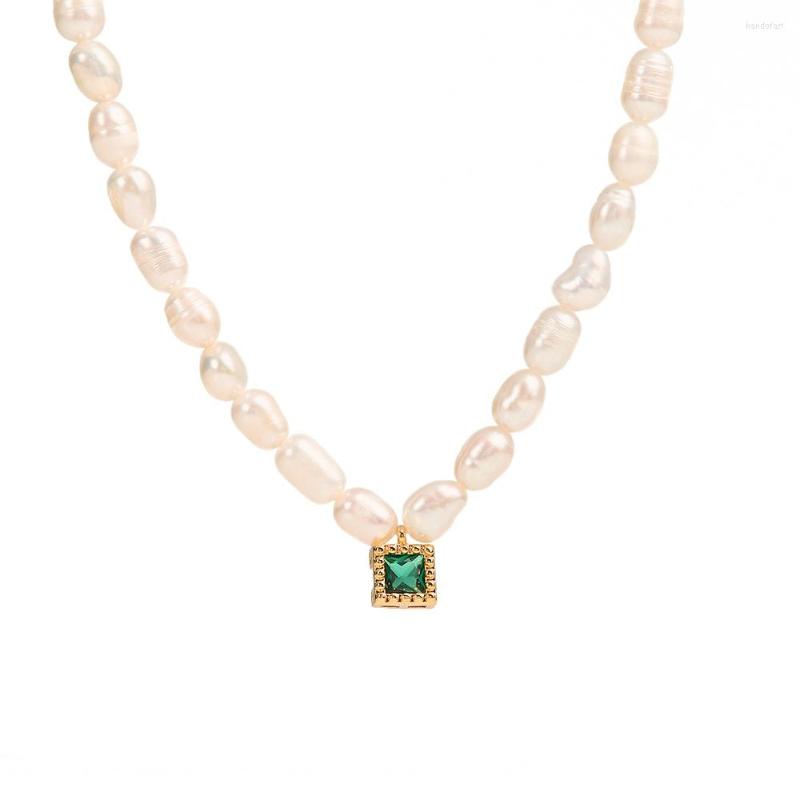 

Pendant Necklaces French Vintage Natural Freshwater Pearl Light Gem Collar Chain Sweater Women's Necklace Jewelry Accessories