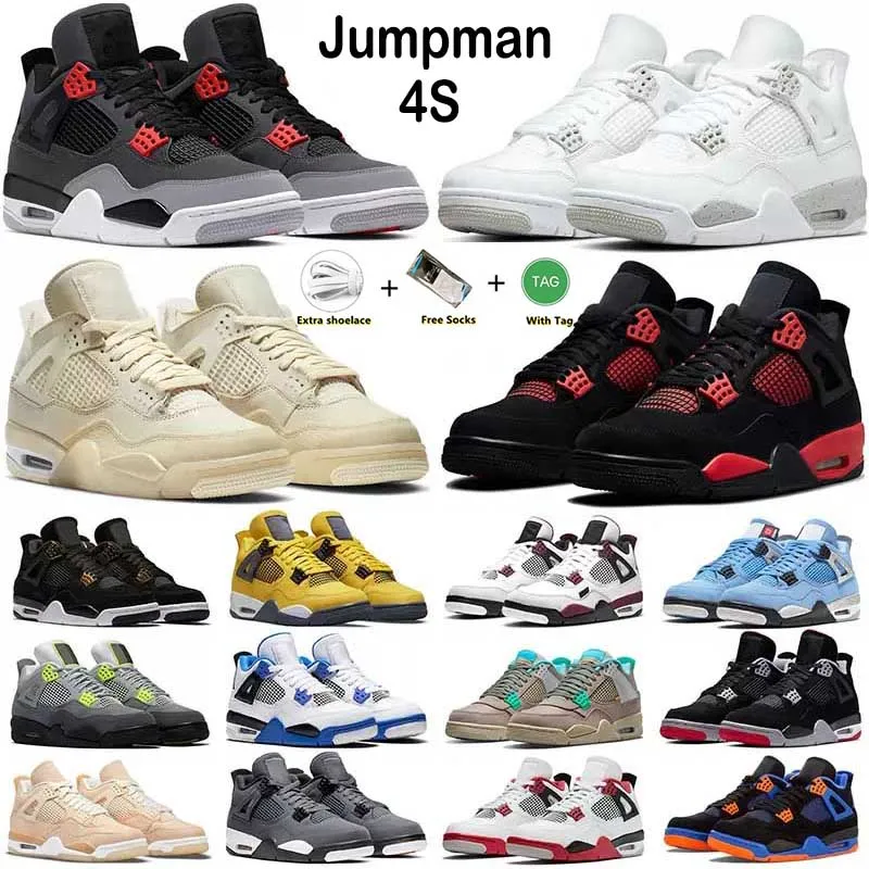 

Jumpman 4 Retro Basketball Shoes 4S Military Black Cat Universitys Blue Tour Yellow Sail Kaws Purple Metallic Bred Women White Oreo Designers Sneakers Outdoor 36-47