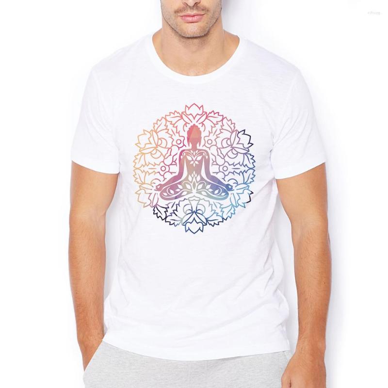 

Men's T Shirts Buddha Mandala Spiritual Chackra Namaste Buddhism Shirt Homme Men White Casual Tshirt Unisex Streetwear Tee No-sticker Print, 1628