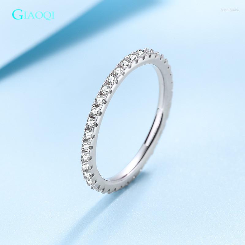 

Cluster Rings GIAOQI Original 925 Silver Brilliant Cut Diamond Past 0.5 Ct D Color Fully Round Moissanite Finger Ring Princess