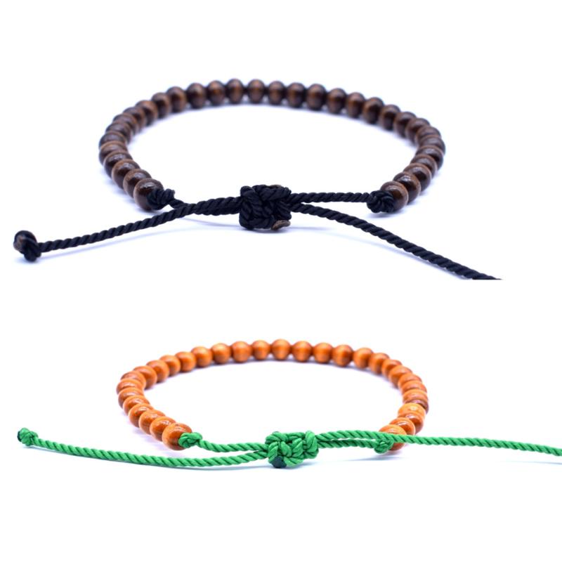 

Strand Buddha Beads Bracelet Multi-colored Hand-woven Rope Natural Wood Bracelets For Women Men Lovers Jewelry Beaded Strands