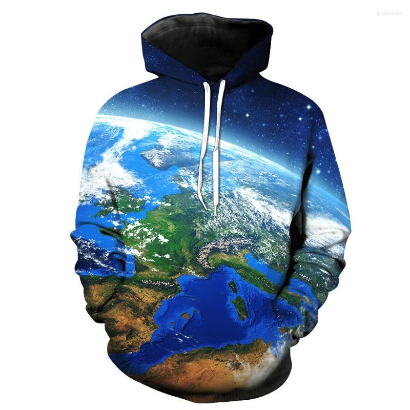 

Men' Hoodies CNUUIKOOEK Sweatshirts 3D Earth Printed Hooded Pocket Pullover Hoody Fashion, Tylms-0661