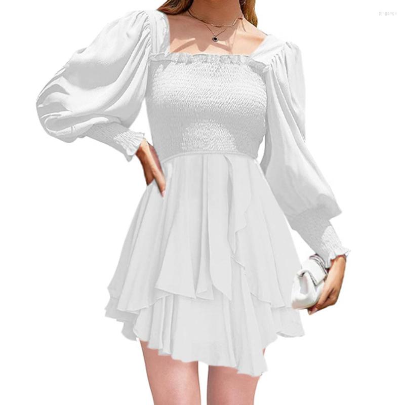 

Casual Dresses Women Puffy Sleeve Baby Doll Dress Boho Cute Mini Skater, Black