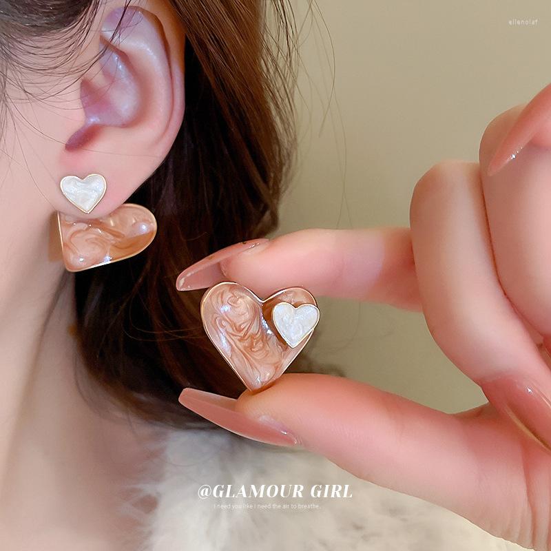 

Choker Real Gold Plating Silver Needle Drop Glaze Gradient Color Love Earrings Fashion Everything Pair Two Wear Stud