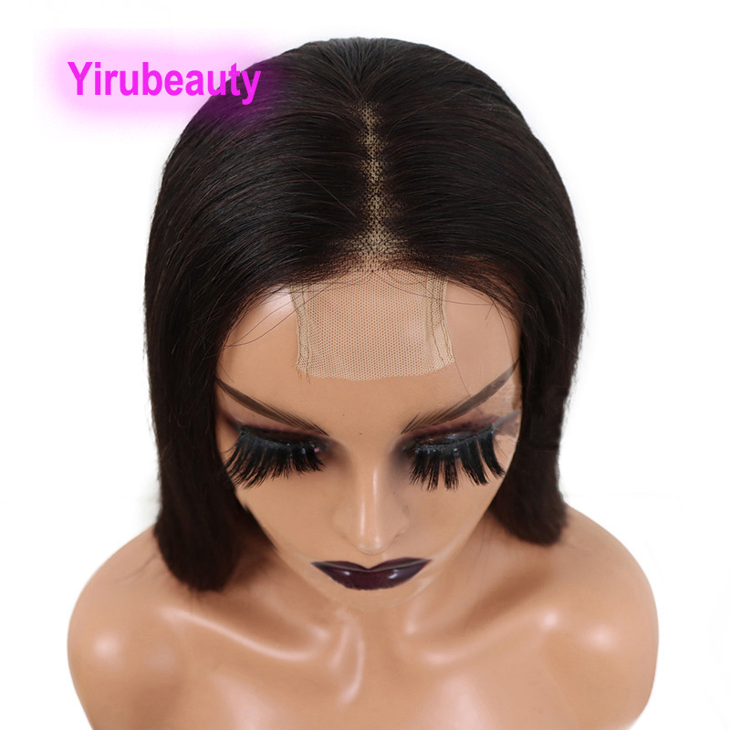 

Indian 150% 180% 210% Density 100% Human Hair 2X6 Lace Bob Wig 10-18inch Natural Color Yirubeauty