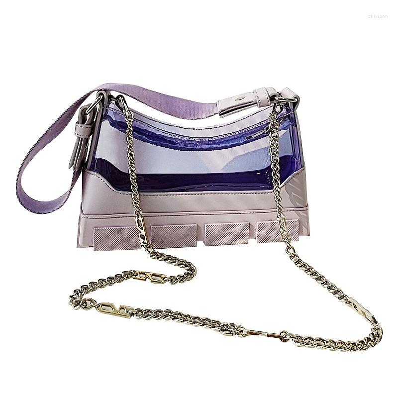 

Evening Bags 2023 Transparent Jelly Sole Bag Armpit Single Shoulder Chain Ins Messenger, Sky blue