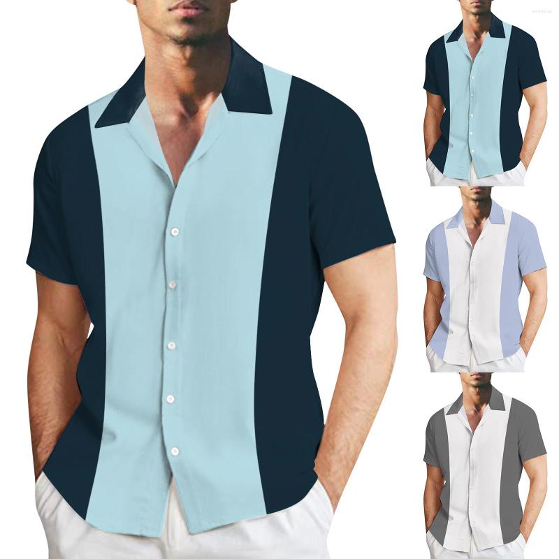 

Men's T Shirts Womens Long Sleeve Tee Shirt Mens 3D Digital Printed Stripe Stitching Summer Short Sleeved Plaid Dress Men, Blue