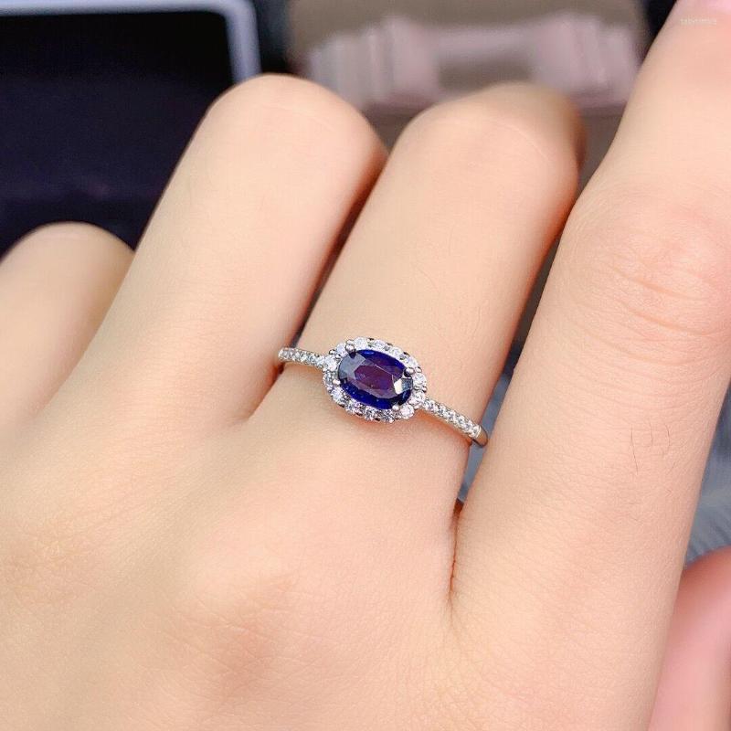

Cluster Rings Natural Sapphire Ring Luxury Exquisite Ladies Jewelry Classic Fashion Trend S925 Sterling Silver Engagement Wedding Autumn