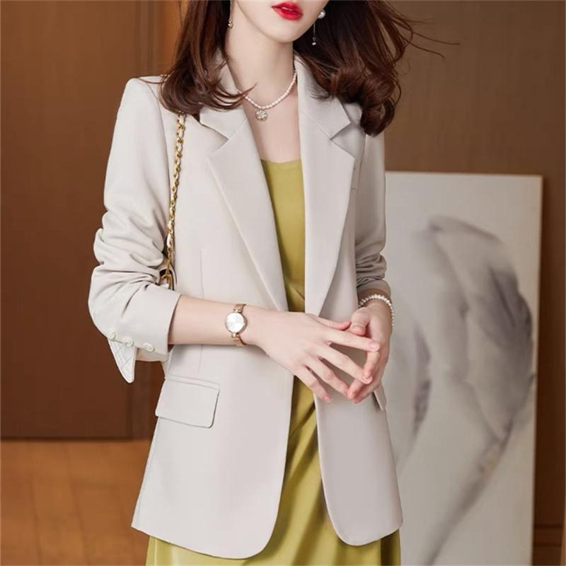 

Women's Suits & Blazers Spring Khaki Women Blazer Autumn Casual Slim Career Jacket Femme Business Office Lady Coat Female Chic TopsWomen's, Black