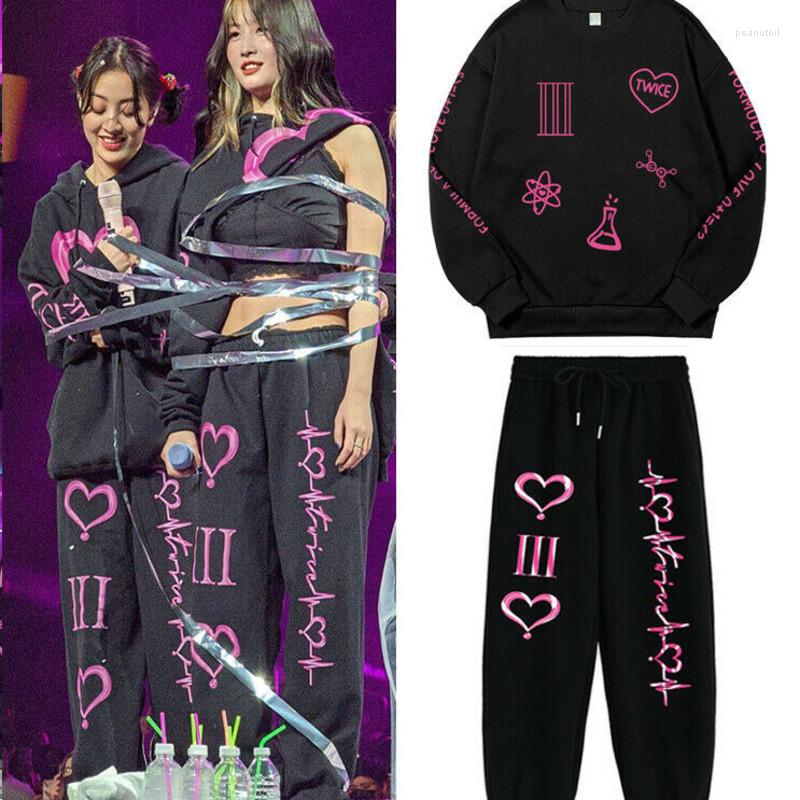 

Women's Hoodies Kpop Twice Concert 4th World Tour III Tracksuits Women Sets Harajuku Hip Hop Pullovers Cool Jogger Pants Clothes
