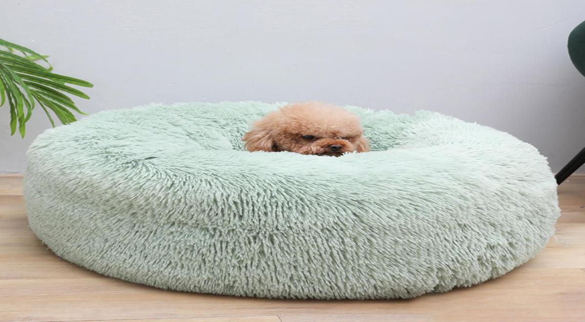 

Big Pet Kennel Fuzzy Round Plush Cat Bed House Soft Long Plush Pet Dog Bed Nest Winter Warm Sleeping Cat Pet Bed Mat Cat House LJ22806038