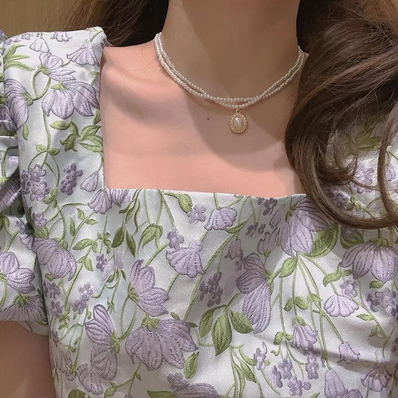 

Pendant Necklaces 2023 Fashion Retro Baroque Double Pearl Necklace For Women Clavicle Chain Choker Jewelry Girl Gift