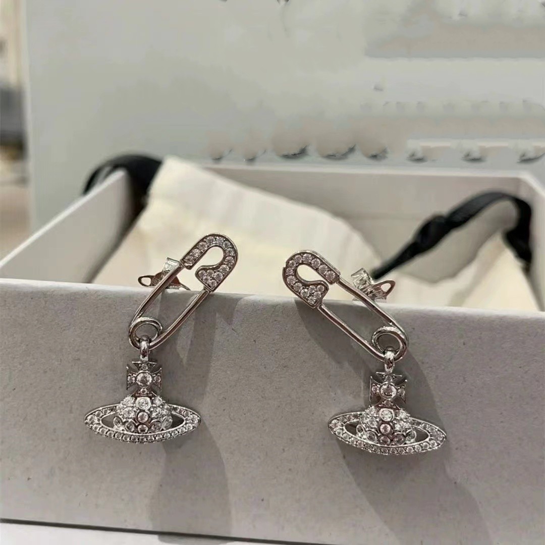 

Planetary pin designers Charm Earrings Female Brand Senior Diamond Eardrop Women Party Wedding Engagement Bridal Jewelry Valentine's Day Couple Gifts with box