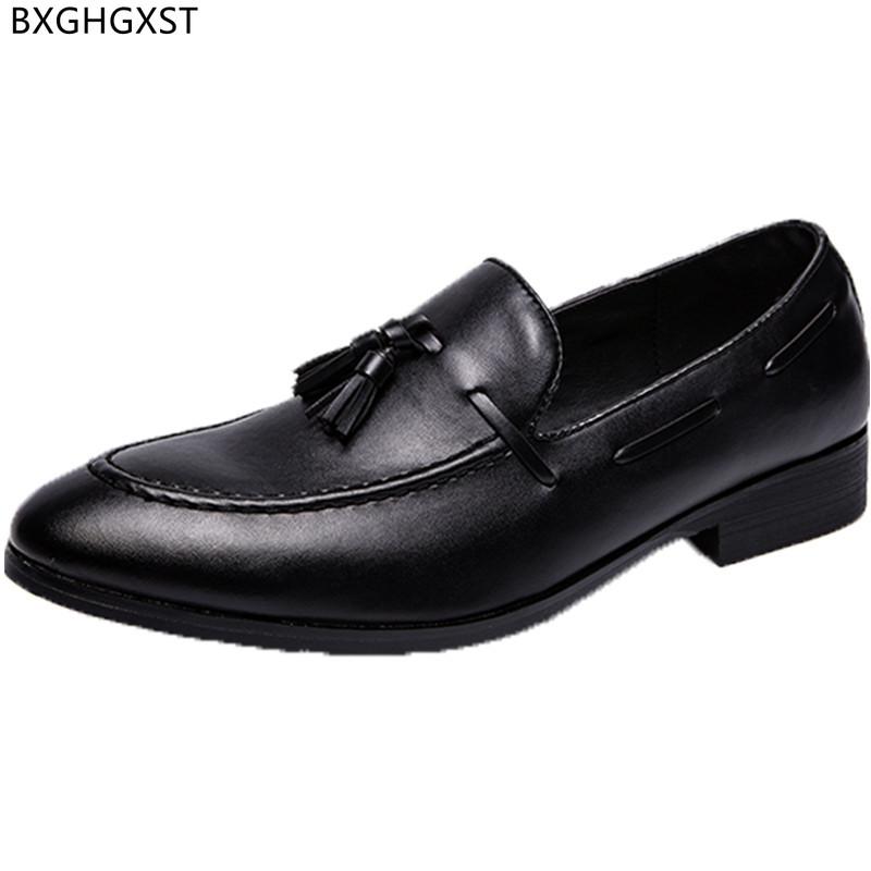 

Dress Shoes Black Mens Loafers Office Man Brown Tassels Formal Leather Men Classic Chaussure Homme Zapatos De Hombre