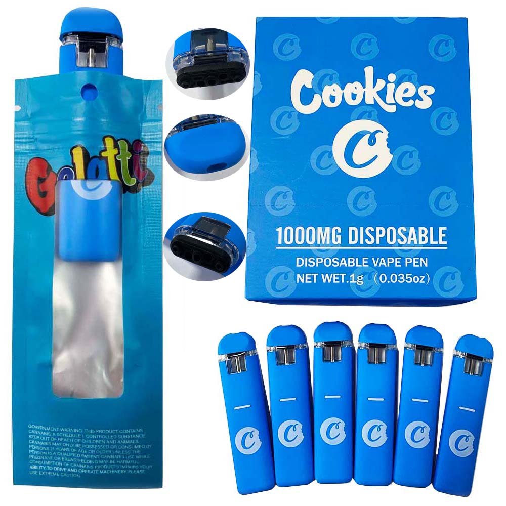 

New Cookies Vape Pens 280mah Rechargeable Battery 1.0ml Empty Vaporizer Pods Cartridges E cigarettes carts with packaging
