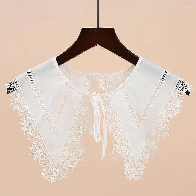 

Bow Ties Bowknots Detachable Fake Collar Shawl For Women Sweater Blouse Lace Hollow Half Shirt False Collars Miri22
