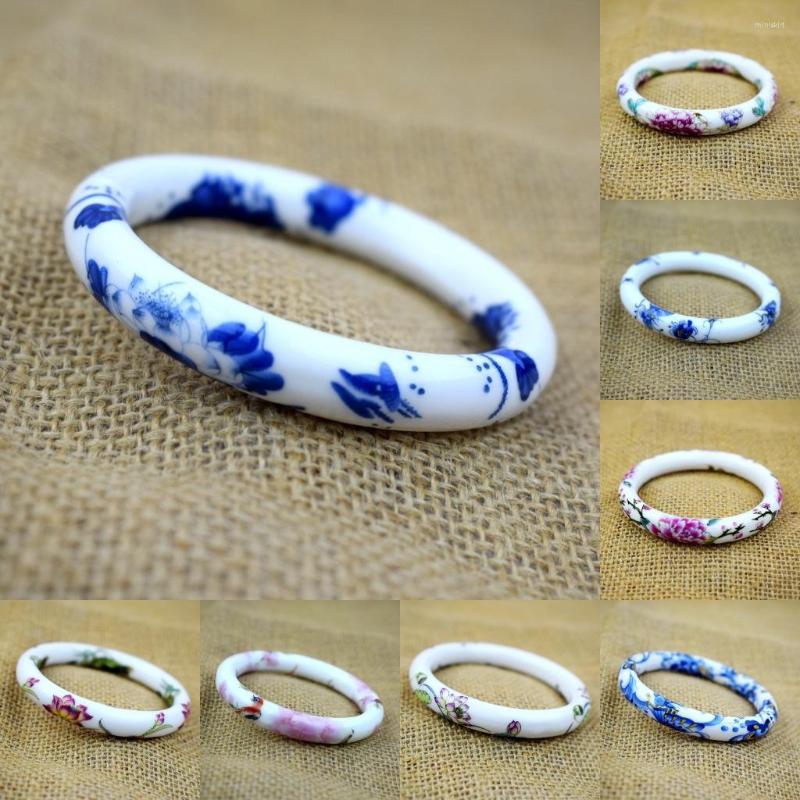 

Bangle Chinese Classical Painting China Traditional Crafts Ceramic Bangles For Women's Oriental Charm Bracelets Of Ethnic Jewelry 2023
