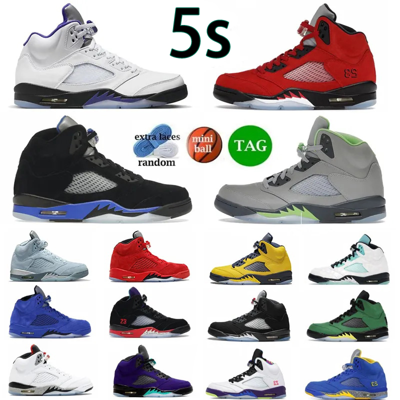 

5s men basketball Shoes Racer Blue concord Stealth 2.0 Oreo Fire Raging Red Jade Horizon Blue bird Sail Metallic Green Bean 5 Anthracite sports Sneakers 40-47, 23