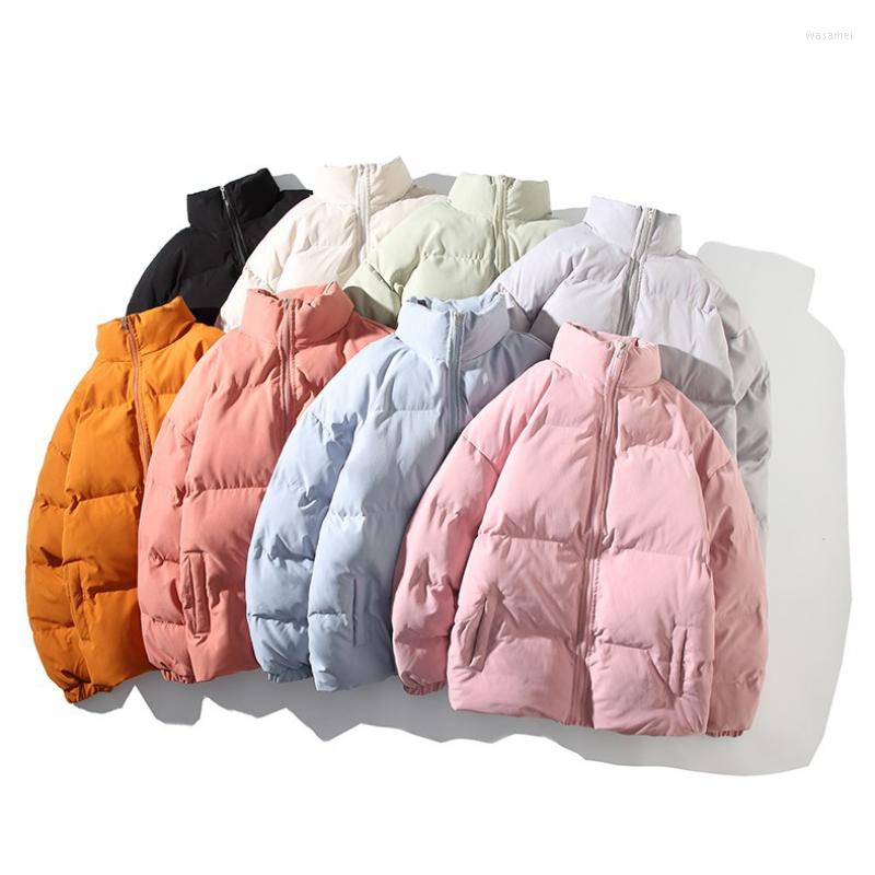 

Women's Trench Coats Winter Jacket Men Parkas Thicken Warm Coat Mens Stand Collar Solid Color Casual Parka Women Fashion Streetwear Oversize, Black